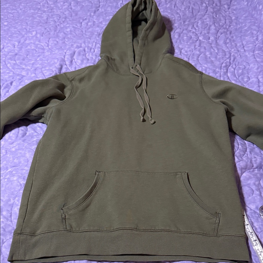 Champion Men's Green Pullover Hoodie